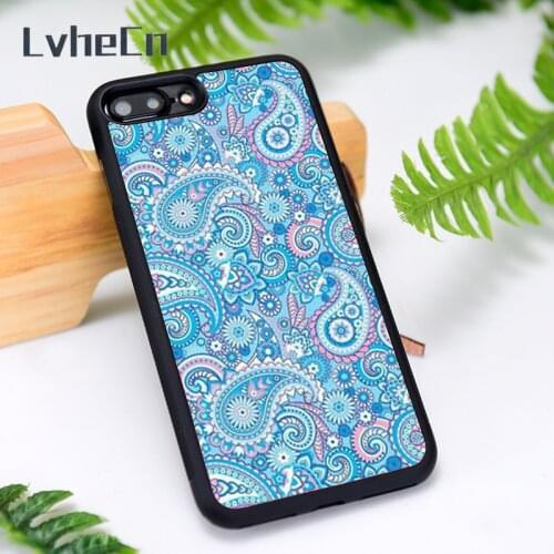 LvheCn Silicone Rubber Phone Case Cover for iPhone 6 6S 7 8 Plus X XS XR 11 12 Mini Pro Max Mandala Patterns