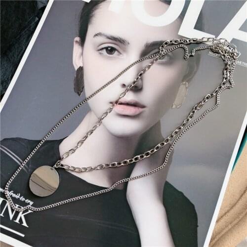 Fashion retro punk necklace personality hipster street shoot soil cool street wild clavicle neck chain hot sale