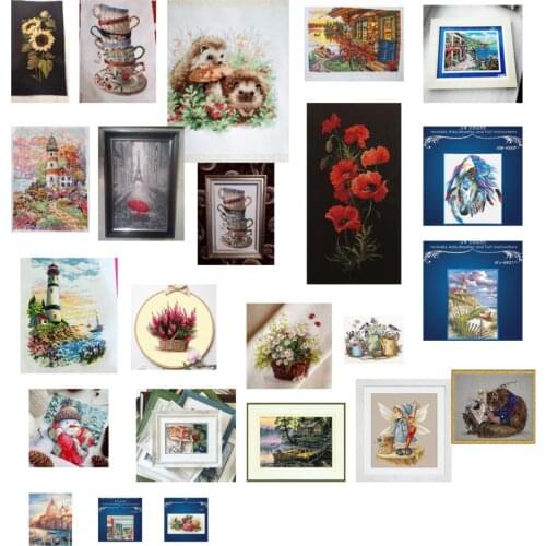 Sunflower more photoes cross stitch package plant sets aida 18ct 14ct 11ct black cloth people kit embroidery DIY handmade