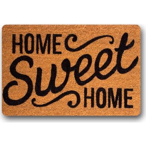 Doormat "Home Sweet Home" non woven textile top/ rubber Backing 18x30inch/23.6x15.7inch Thickness 6mm for Outdoor/Indoor uses