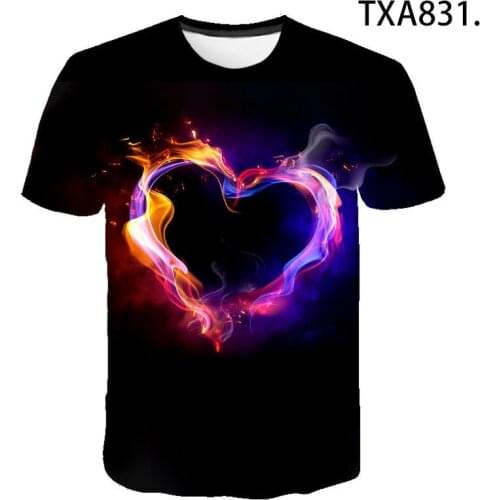 2020 New Summer Love 3D T Shirts Fashion Streetwear Men Women Children Casual Short Sleeve Boy Girl Kids Printed Cool Tops Tee