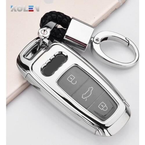 New TPU+PC Car Remote Key Case Cover For Audi A6 A7 A8 E-tron C8 Q8 2018 2019 2020 Auto Key Holder Protection Shell Accessories