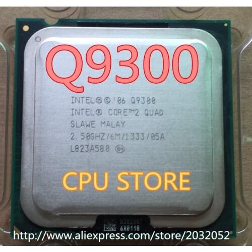 Original lntel 2 Quad Q9300 q9300 Processor 2.5GHz /6MB Cache/ FSB 1333 Desktop LAG 775 CPU (working 100% Free Shipping)