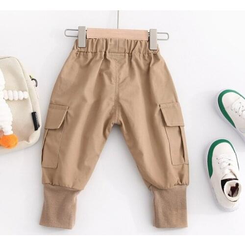 2019 Autumn New Arrival Boys Pants Casual Elastic Waist Baby Boy Pant Korean Big Pocket Harem Pants Kids Trousers Sweatpants