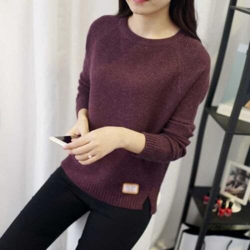 Autumn and winter womens new thick half high neck sweater casual pullover long sleeve solid color loose Hedging sweater women