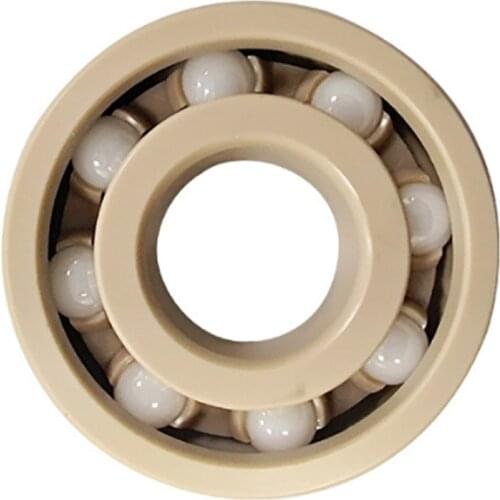PEEK High Temperature Bearing 603 604 605 606 607 608 609 1PC ZrO2 Ceramic Ball Precision Plastic Bearings