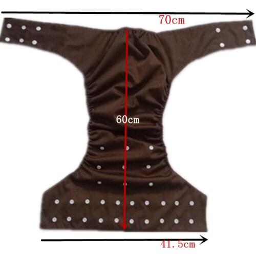 Free Shipping 3 Colors Waterproof Adult cloth diaper Nappy nappies double snaps diapers 10 sets (1pcs nappy+1pc 4 layers insert)