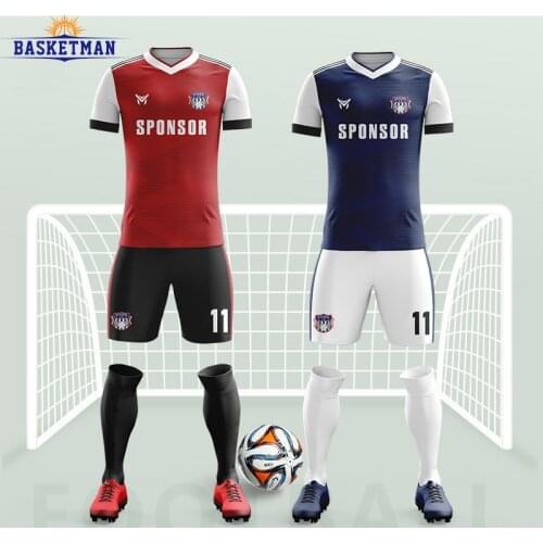 Soccer Jerseys Men Sportswear Customizable Team Name Sponsor Tracksuit Fitness Running Training Short Sleeve Football Uniform