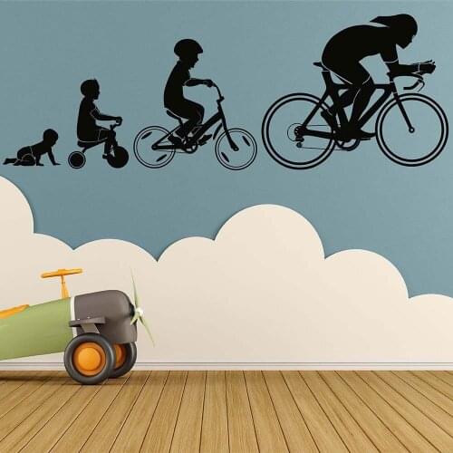 Kid Growth Trajectory Wall Sticker Baby And Bicycle Wall Decals Love Nursery Decal Wallpaper Vinyl Home Decoration Room 2053