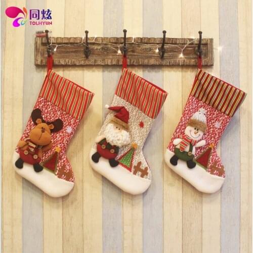 Christmas socks Christmas tree decoration gift bag gift bag hanging decoration Christmas childrens gift for girlfriend
