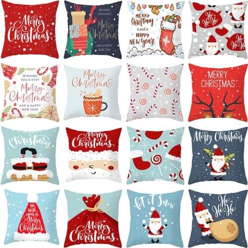 Merry Christmas Decoration Snowman Santa Claus Cushion Cover Christmas Pillowcase Pillow Case Cover Xmas Gifts Navidad 2021