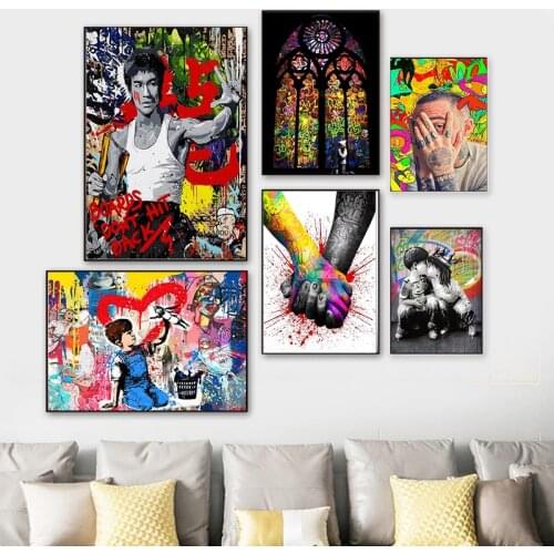 Self-adhesive Wall Stickers Banksy Street Art Posters Prints Kids Peace And Love Pop Art Pictures For Home Decor Room Decoration