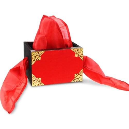 Silk Through The Fire/Fire Box Magic Tricks Comedy Stage Magia Scarve Appeairng Magie Fire Illusion Gimmick Props for Magicians