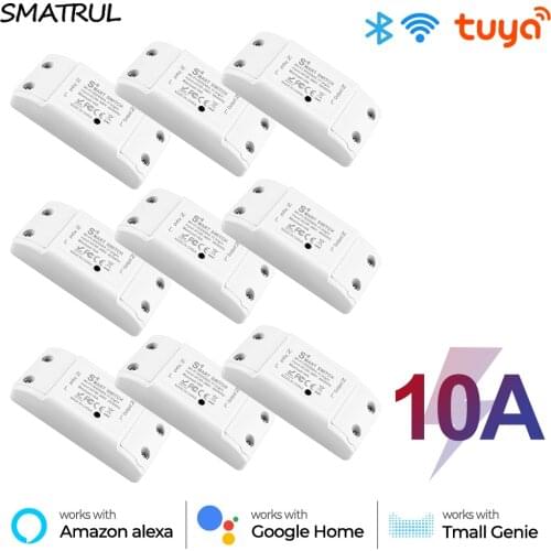 SMATRUL Tuya Switch Smart Life APP WiFi Voice Relay Controller Timer Module For Google Home Alexa Rokid 110V 220V 10A Light