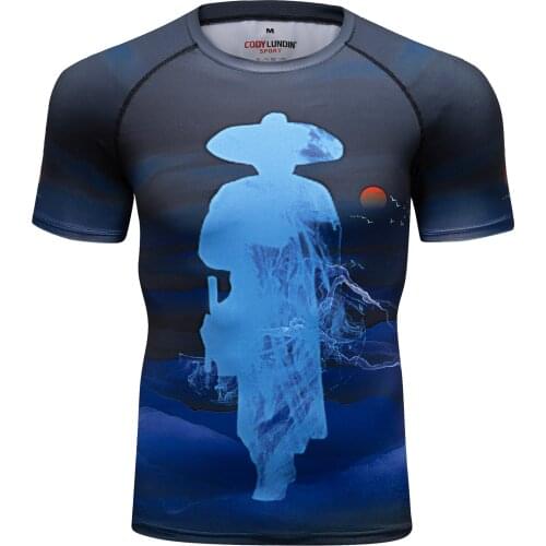 MMA Sportswear Custom Design Sublimation Cool Style Rash Guard Short Sleeve BJJ t-shirt