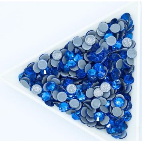Ss6,ss10,ss16,ss20,ss30 Capri Blue DMC Iron On Rhinestones/Hot fix Crystal Rhinestones Strass Sewing & Fabric Garment stones