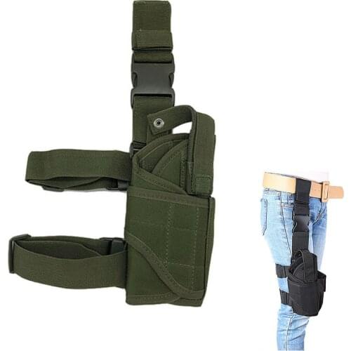 Military Drop Leg Thigh Pistol Gun Holster Tactical Platform Panel with MOLLE Pouches Adjustable Hunting Bag Universal