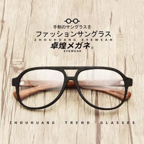 Japan Real Wood Oversized Optical Glasses Frame Eyeglasses Myopia Prescription Glasses Women Men Eyewear Frames with Clear lens
