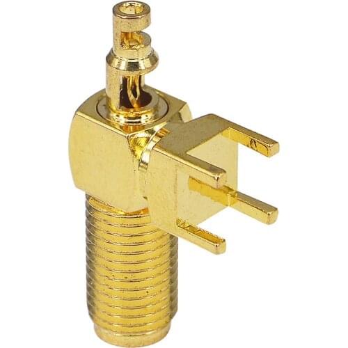 100 pieces/lot) SMA female PCB mount right angle solder connector for 1.13 U.FL IPX cable