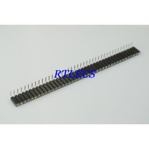 2pcs Machined Pin Female PCB Header 2.54 mm Pitch 1x40 Position 40 Pin Right Angle Through Holes SIP Insulator Height 7.0 mm