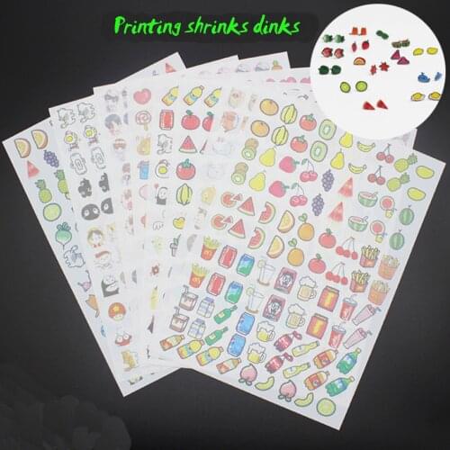 8 pcs DIY Heat shrinkable film colorful printing earrings version Shrinks dinks