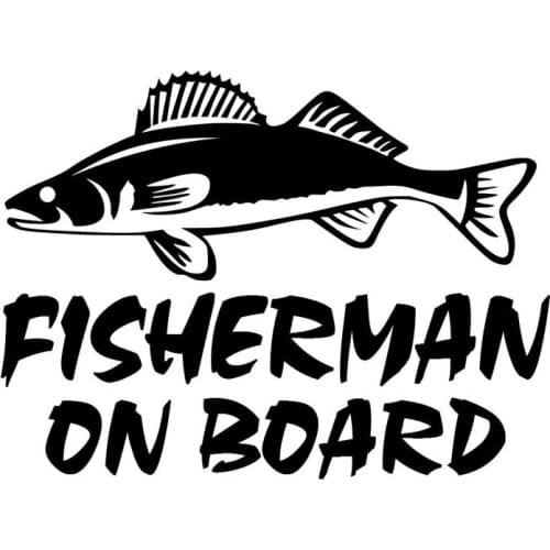 20cm*14.7cm Baby On Board Fish Interest Vinyl Car Sticker Black / Silver C10-00026