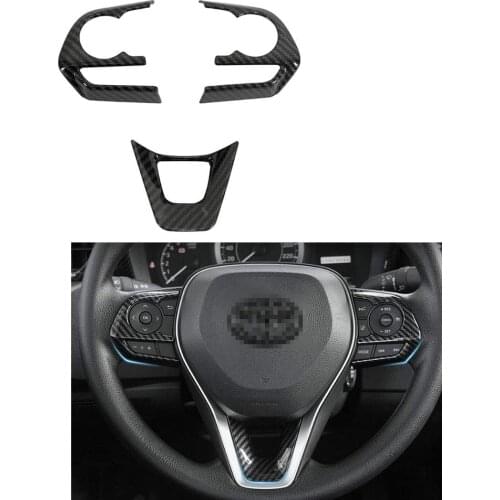 3pcs Steering Wheel Decorative Sticker For TOYOTA RAV4 RAV 4 XA50 Corolla 2019 2020 Interior Accessories Styling