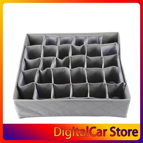 30 Grid Slot Bamboo Charcoal Underwear Ties Socks Drawer Closet Organizer Storage Box Fit For Collection