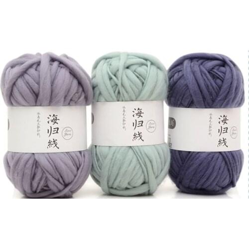 50g Colorful Crochet Yarn Thick Thread Polyester Ant-pilling DIY Bag Needlework Knitting for Summer Hat Scarf Shawl Coat