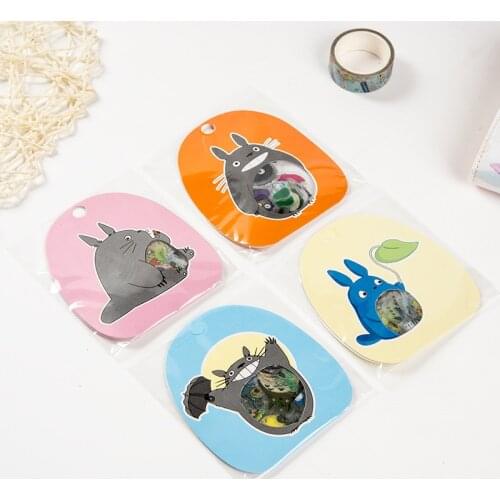 60pcs/set Totoro Cartoon PVC Clear Japanese Stickers Stationery Sticker Diary Stickers Journaling Stickers Scrapbooking