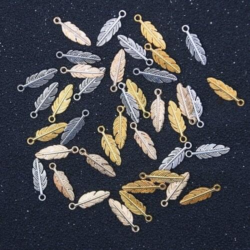 80pcs 5*15mm 3 Color MINI Leaves Charms New Metal Zinc Alloy Plant Pendant DIY Handmade Craft Makings