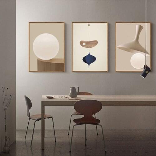 Abstract Lamp Beige Light Canvas Painting Wall Art Pictures Posters Print Interior Living Room Home Decor