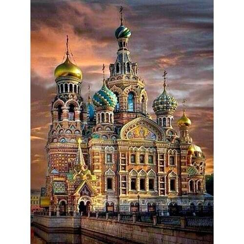 5D DIY Diamond embroidery St. Petersburg Church diamond painting Cross Stitch full drill Rhinestone mosaic decoration