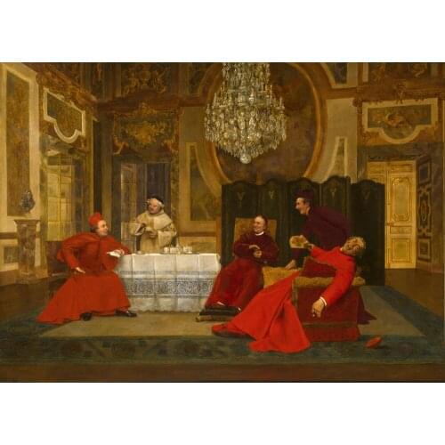 Free shipping classical court figure Missionaries to meet oil painting canvas printings on canvas wall art decoration picture