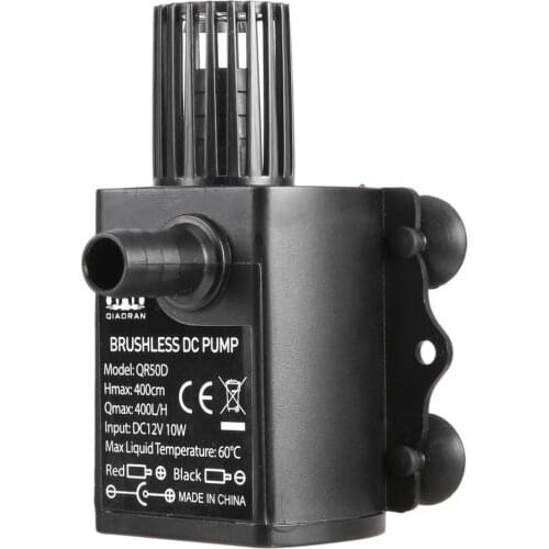 Decdeal Ultra-quiet Mini Brushless DC/USB Water Pump 5/12V 5-10W 250-400L/H Lift 300cm Submersible Fountain Aquarium Circulating