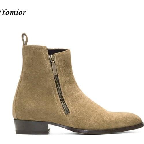 Chelsea Boots Cow Leather British Style Fashion Casual High Quality Men Ankle Boots 2018 New Business Travel Wedding Men Boots