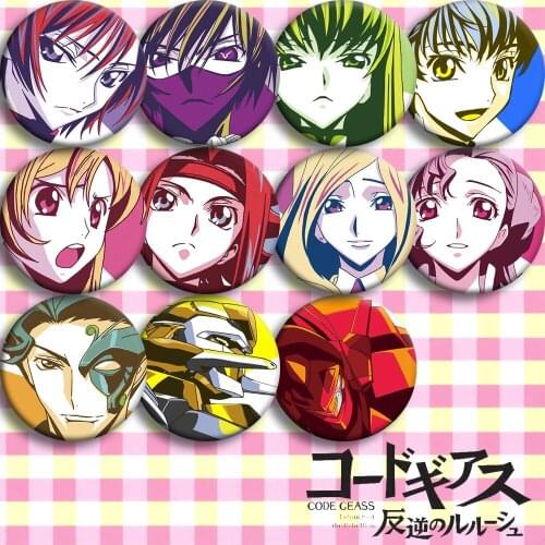 Brdwn Code Geass Lelouch Lamperouge knight of seven C.C. Kallen Stadtfeld Milly Ashford Shirley Fenette Nina Cosplay Badge #A