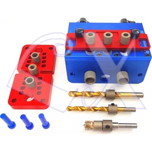 Woodworking 3-in-1 locator round dowel hole puncher Woodworking hole locator novice punching DIY home