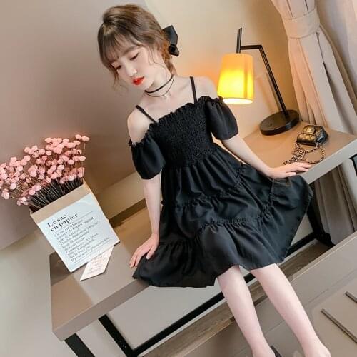 Baby girl summer dress 2020 lace enfant party dresses kids 3-12 years birthday dress red black summer vestidos