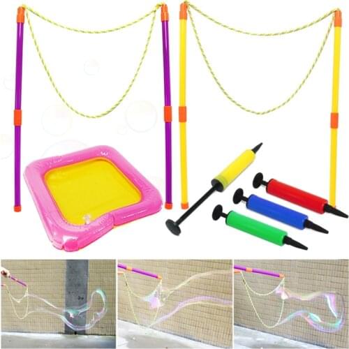 Long Bubble Rope Outdoor Sword Shape Bubble Wand Toy Kids Toys Bubble Maker Rainbow World Bubble Foldable Swing Outdoor Play Set