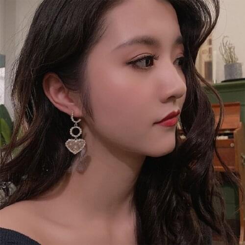 Korean Trend Letter Love Earrings for Women Temperament Thin Face Earrings High-end Earrings 2021 New Earrings