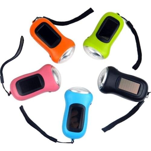 Mini LED dynamo flashlight Hand Crank Dynamo Solar Power Rechargeable Carabiner Outdoor Camping Flashlight dynamo lantern LB88