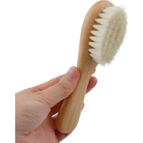 New Baby Care Pure Natural Wool Brush Baby Wooden Comb Brush Baby Hairbrush Newborn Hair Brush Infant Comb Head Massager