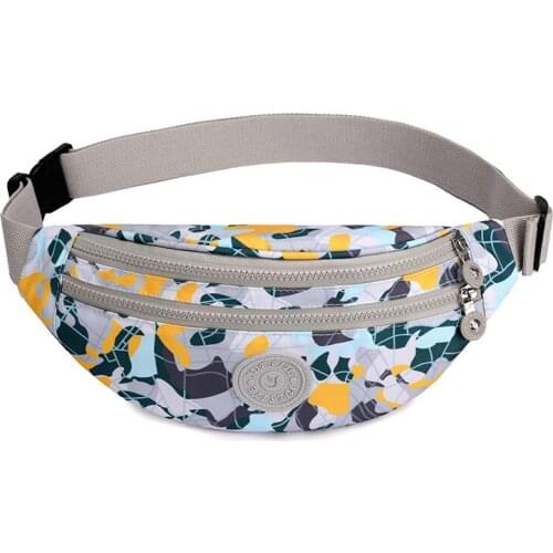 2021 New 7 Colors nylon waist bag Sports Casual Waist pack Creative Map Pattern Women fanny pack Double layer phone Belt bag