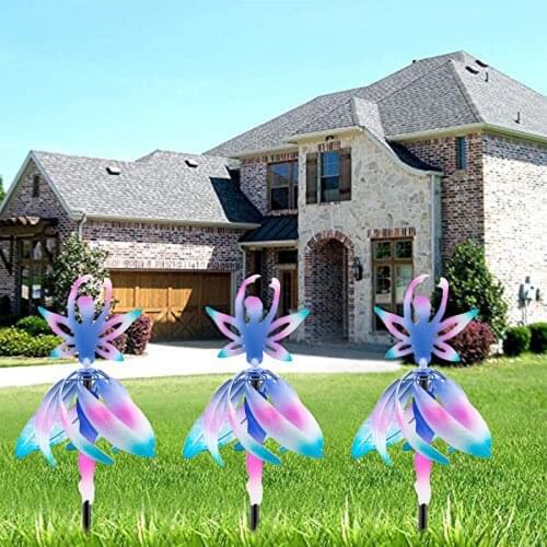 2021new Innovative Whimsical Fairy Ballet Girl Wind Spinner Holiday Garden Angel Decoration Wind Fine-tuning Rod Fairy Spinner#1