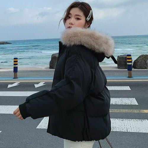 Hstar 2021 New Winter Casual Fashion Warm Cotton Short Parka Women Long Sleeve Jacket Pockets Hooded Woman Warm Coats куртка