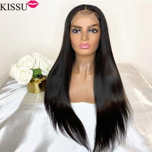 Kissu Wholesale Pre Plucked Bone Straight Lace Front Wig In Bulk Brazilian Lacefront Human Hair Wigs For Women Lace Frontal Wig