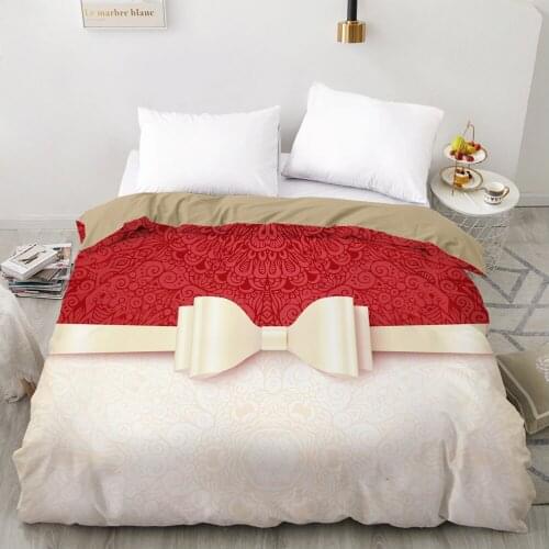 3D Duvet cover Quilt/Blanket/Comfortable Case Luxury Bedding 135 140x200 150x200 220x240 200x220 for Home Bow Camel color