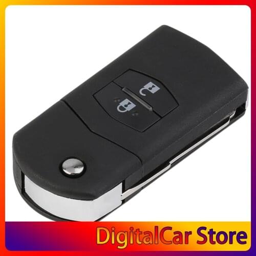 Portable Size Folding Flip 2 Button Remote Key Fob Case Replace Shell fit for MAZDA 3 5 6 Car Key Protective Case