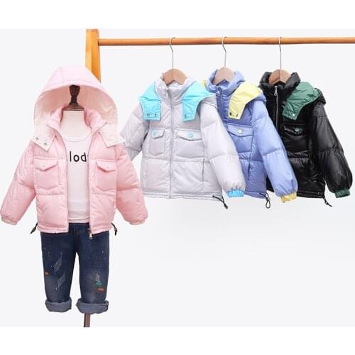 HYLKIDHUOSE Girls Boys Down Coats Winter Children Snow Parkas Windproof Waterproof Outdoor Warm Student Jacket Kids Outerwear